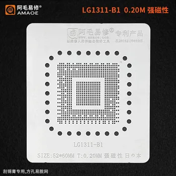 0,2 mm Amaoe BGA Šablona Za LG1311-B1 LCD TV IC Reballing Čip Pin Spajkanje Tin Rastlin Neto Kvadratno Luknjo Ogrevanje Predlogo Predelava