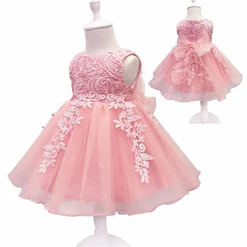 0-24M Newborn Baby Dekleta Princesa Stranka Obleko Cvetje Čipke brez Rokavov Koleno Dolžina Tutu Obleko Sundress 8 Barv