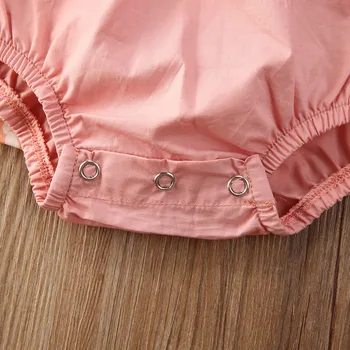 0-24M Novorojenega Dojenčka Baby Dekleta Romper Obleko Cvjetnim Tiskanja Off Ramenski Čipke Pink Princess Jumpsuits Glavo 2Pcs