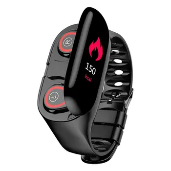 0.96 TFT Barvni Zaslon 2 V 1 AI Pametno Gledati Z Bluetooth Slušalke Srčnega utripa Pametna Zapestnica Dolgo Pripravljenosti Šport Gledam