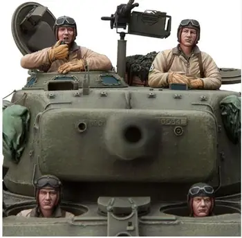 1/16 ZDA Tank Posadke, ki VKLJUČUJE 4 človek Smolo Model Miniature slika Unassembly Unpainted