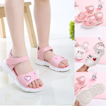 1-16years stara Dekleta usnjene sandale 2020 nov modni ravno dno deklica plaži čevlji korejski princesa srčkan nosi čevlje