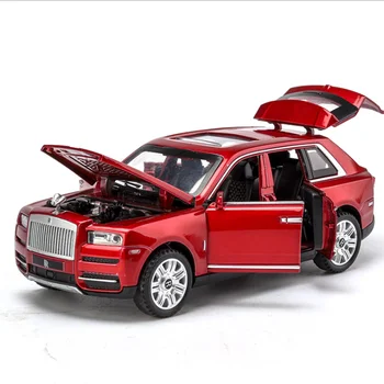 1:32 Rolls Royce Cullinan Zlitine Avto Model Simulacije SUV Kovinski Avto Model Svetlobe, Zvoka, Potegnite Nazaj obsega avto rdeč
