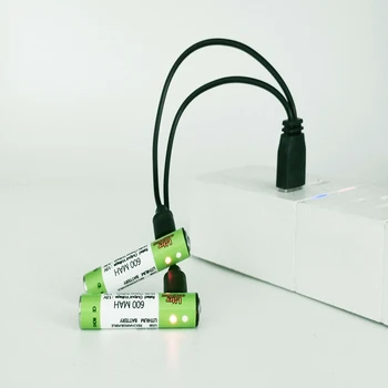 1,5 V AAA Polnilne Baterije 600mAh USB Polnilna Litij-Polimer Baterija Hitro Polnjenje preko Mikro USB Kabla