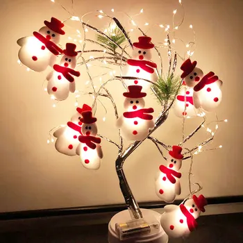 1.6 m Led Snežaka Garland Praznik Svetlobe Niz Božično Drevo Ornament Za Novo Leto 2021 Doma Dekoracijo Navidad Noel Vila Lučka