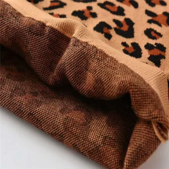 1-6Y Otroci Jopica Obleke z Dolgimi Rokavi Leopard Natisniti Moda Dolg Rokav Pletenine za Otroke Baby Fantje Dekleta