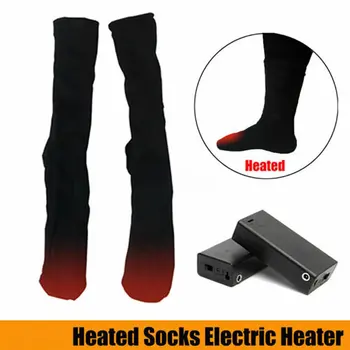 1 Par Električno Ogrevane Nogavice, Pozimi Na Prostem Boot Noge Toplejše Micro Usb Za Polnjenje Nogavice Z Nastavljivimi Baterije