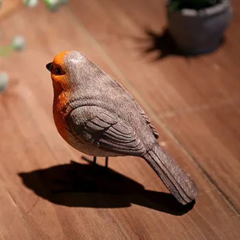 1 Par Robin Ptic Redbreast Mockingbird Simulacije Smolo Doma Dekor Pravljice Živalski Vrt Kmetija Figurice Miniature Darilo