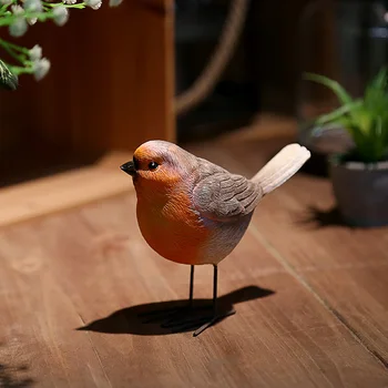 1 Par Robin Ptic Redbreast Mockingbird Simulacije Smolo Doma Dekor Pravljice Živalski Vrt Kmetija Figurice Miniature Darilo
