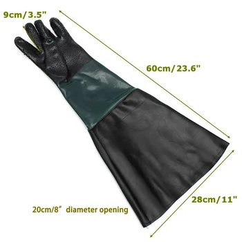1 Par Težkih Gume Peska Rokavice Anti-zdrsa 60 cm PVC Posebne Rokavice za Peskanje Pralni Varnostne Rokavice