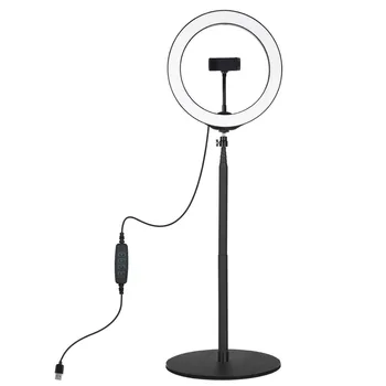 10.2-inch Zatemniti obroč svetlobe USB LED Selfie Obroč svetlobe, Fotografija, foto studio, fotografiranje Svetlobe withTelescopic Stojalo Telefon Objemka