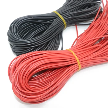 10 metrov/veliko Kakovostno žice silikonski 10 12 14 16 18 20 22 24 26 AWG 5m rdeč in 5m črne barve
