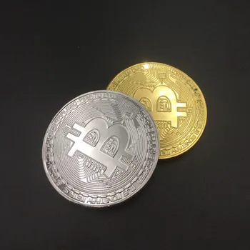 10 PC Brezplačna Dostava Silver/Gold Plated Bitcoin Kovancev BTC Kovanec Art Collection pozlačeni Enega Kovanca, Zbirka Art Darilo Zbirka