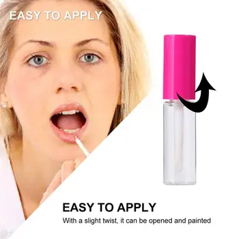 100 Kos 8ml Rožnata Lip Gloss Steklenico Ustnice Glaze Steklenico Ustnice Brillant Posodo DIY Opremo s pokrovom za Dame, Dekleta,