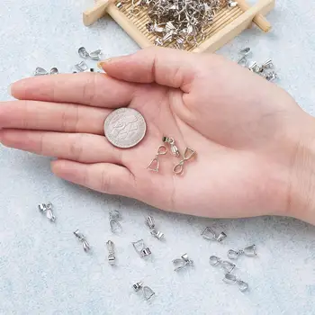 100 kozarcev Kovinski Nakit Ugotovitve Medenina Ice Pick & Ščepec Bails 15x5mmm, luknjo: 3 mm; pin: 0,8 mm