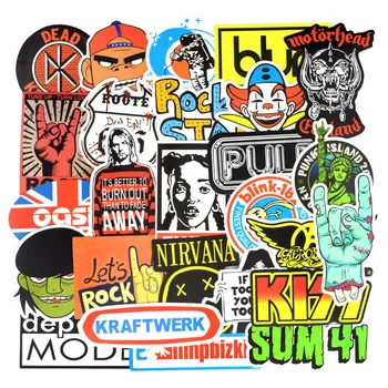 100 KOZARCEV Retro Rock Band Glasbene Nalepke Grafiti Cool Punk Nepremočljiva Nalepke za DIY Kitaro, Bas Laptop Snowboard Kovček Kolesa