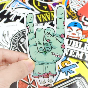100 KOZARCEV Retro Rock Band Glasbene Nalepke Grafiti Cool Punk Nepremočljiva Nalepke za DIY Kitaro, Bas Laptop Snowboard Kovček Kolesa
