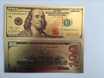 100 kozarcev ZDA 100 Dolarjev Zlata Bankovcev Valuti Bill papirnati Denar Kovanec Medaljo 24k Združenih držav Amerike bankovcev