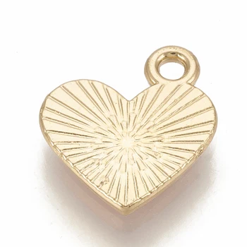100 kozarcev Zlati Zlitine Emajl Srce Čare obesek za ogrlico nakit, izdelava Pribor 12x11x1.5 mm, Hole: 1,5 mm F80