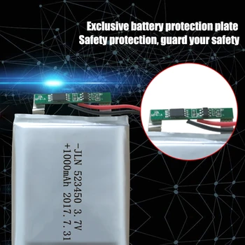 1000mAh 3,7 V 523450 Litij-Polimer Baterija za Polnjenje Li-ionska Baterija Za GPS Pametni Telefon, DVD-MP3, MP4 MP5 Led Lučka Lipo celico