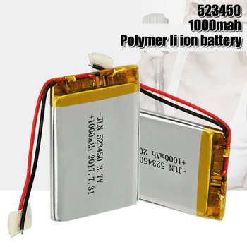 1000mAh 3,7 V 523450 Litij-Polimer Baterija za Polnjenje Li-ionska Baterija Za GPS Pametni Telefon, DVD-MP3, MP4 MP5 Led Lučka Lipo celico