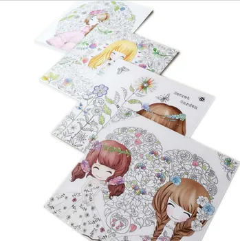 100Pages Lepa punca \pobarvanko Secret Garden, Kolorit Knjigo Za Lajšanje Stresa Ubiti Čas Grafiti Slikarstvo, Risba Knjiga
