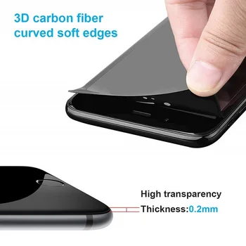 10pcs 3D Ogljikovih Vlaken Mehko Rob Okvir, Kaljeno Steklo Za iPhone 6 6S 7 8 Plus X XR Xs Max Polno Kritje Screen Protector
