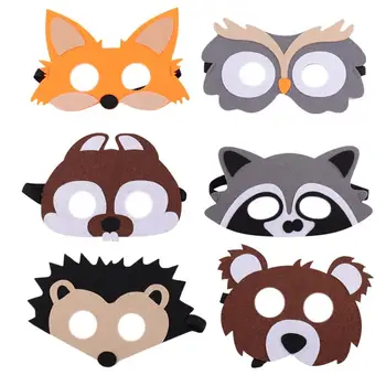 10Pcs Cartoon Živali Stranka Maske Jungle Živali Počutil Masko Za Gozd Tematskih Božič Halloween Kostumi Dekoracijo