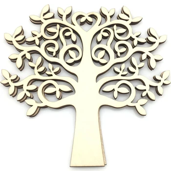 10pcs lesene Družinsko Drevo za crfats drevo življenja srca v obliki obrti dobave lesa obrti 15 cm