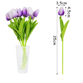 10pcs Tulipanov Umetno Cvetje Za Poroko Dekoracijo Šopek rož Pravi Dotik PU Ponaredek Cvetlični Vrt Dekor Doma Odlikovanja