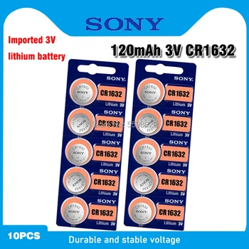 10pcs/veliko sony CR1632 3V Prvotne Litijeva Baterija Za Gledanje Daljinski upravljalnik Kalkulator CR1632 gumb celice kovanec baterije