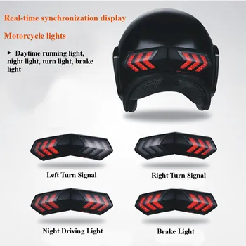 12V Brezžični Motoristična Čelada LED Varnostna Lučka Zavorne Luči Obrnite Signala, Kazalniki