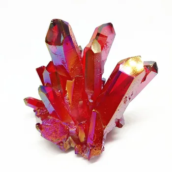 145 g naravno rdeča quartz gruče lepa rdeča aura angel crystal grozdov reiki prevleko iz Titana gruče zdravljenje