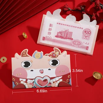 15 kos Rdeče Denar Sredstev HongBao Novo Leto Vola Srečen Vreča Denarja Rdeče Žepi 2021 Pomlad Kitajski Festival Rdeče Paketne