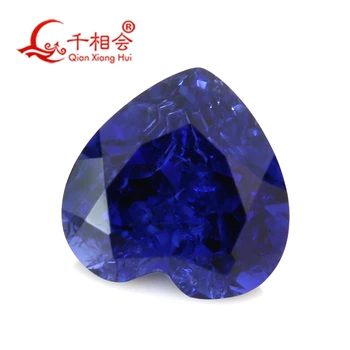 15x15mm srce oblika umetne sapphir e modro barvo natura l cut tudi manjše razpoke in vključitev korund svoboden gem kamen
