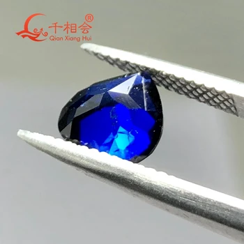 15x15mm srce oblika umetne sapphir e modro barvo natura l cut tudi manjše razpoke in vključitev korund svoboden gem kamen