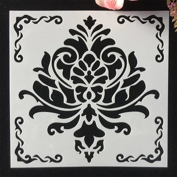 16Pcs/Veliko 15*15 cm Mandala Geometrijo Cvet DIY Layering Matrice Slikarstvo Album Kolorit Reliefi Album Dekorativni Predlogo