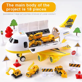 18PCS otroška igrača zrakoplova fant otroka prevelik skladbo počasi, igrače, avto, letalo potniško model, veliko prostora za skladiščenje