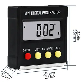 1pc Črna Mini Digital Merilnikom. Elektronski Inclinometer Kota Merilnik 360 Nagiba Vertikalnega Magnetni Traktorji