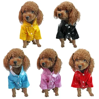 1Pcs Reflektivni S/M/L/XL Pet Rainwear Nepremočljiva Kuža, Dež Plašč, Čiste Barve PU Oblačila za Pse, Windproof