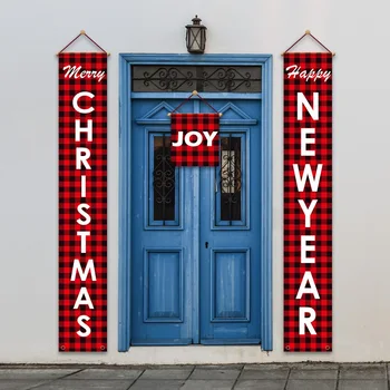 1SET Božič Vrata, Zavesa Vesel Božič Okraski za Dom Božič Vitez Zavese 2020 Srečno Novo Leto