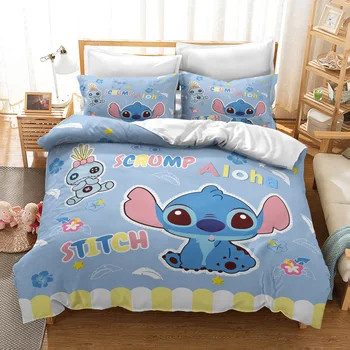 2/3 kos Disney Lilo & Stitch Šiv 3D digitalni tisk Tri-kos posteljo Risank anime otrok doma posteljo obloge Domačega Tekstilnega Set