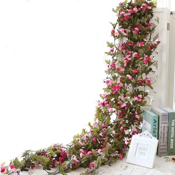 2.3 M Umetnih Svilenih Vrtnic Ivy Trte Cvet Garland Umetno Rattan Steni Visi Niz Ponarejenega Cvetje Venec Doma, Poroka Dekoracija