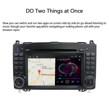 2 Din Avto DVD Predvajalnik Za Mercedes Sprinter Vito W639 Viano B Razred W169 W245 W209 W906 Benz B200 Radio Večpredstavnostna GPS Navigacija