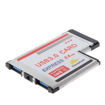 2 Dual Port USB 3.0 HUB Express Kartico ExpressCard Skrite 54 mm Adapter za Prenosnik WXTA