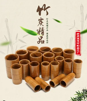 2 KOS ne zogleni Bambusa Cupping Ogenj Pokal Terapija Kitajskih Medicinskih Sesalna Akupunktura, Masaža