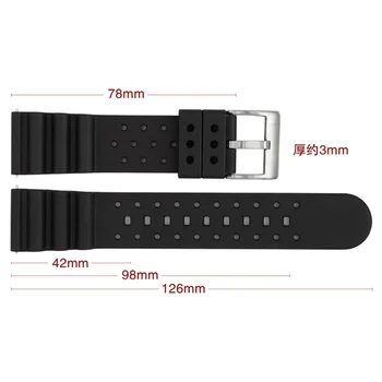 20 22 mm 24 mm Fluor Kavčuk Hitro Sprostitev Watchband za Huawei GT Trak Watch Zapestnica za Samsung Prestavi S2 S3 Seiko Vrh Kakovosti