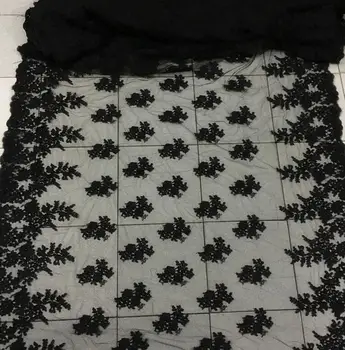 2016 Modni Slog 1 Dvorišče 140 cm Širina vrhunska Moda Obleko Material za Vezenje Black Težka Poroko Čipke Tkanine