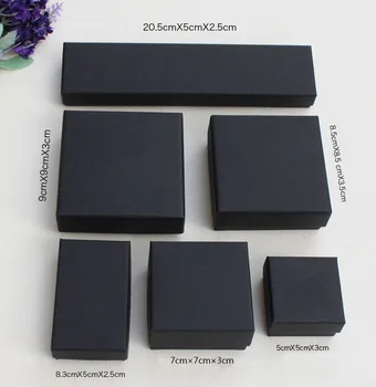 2019 novo 10pcs črne barve mešani Nakit paket ,7.5x7.5x3.5 cm Kraft papir polje Za uhan/ring /zapestnica nakit lepo polje, A91
