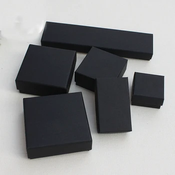 2019 novo 10pcs črne barve mešani Nakit paket ,7.5x7.5x3.5 cm Kraft papir polje Za uhan/ring /zapestnica nakit lepo polje, A91